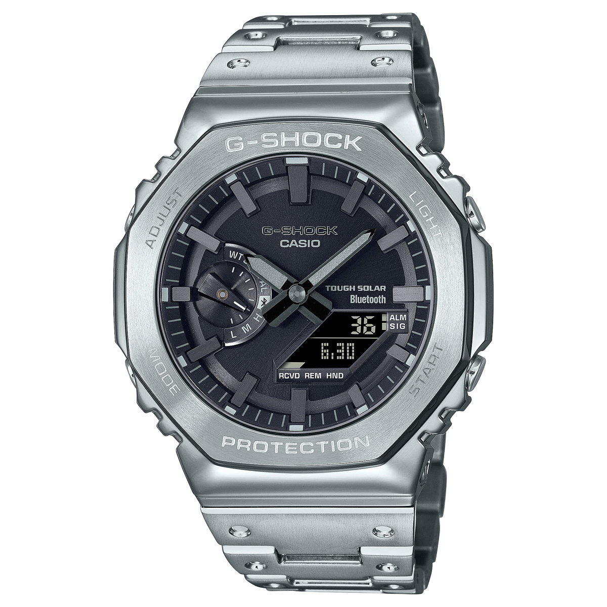 Casio G-Shock Full Metal Silver Stainless Steel Bluetooth Solar Men's Watch GM-B2100D-1A - view 1