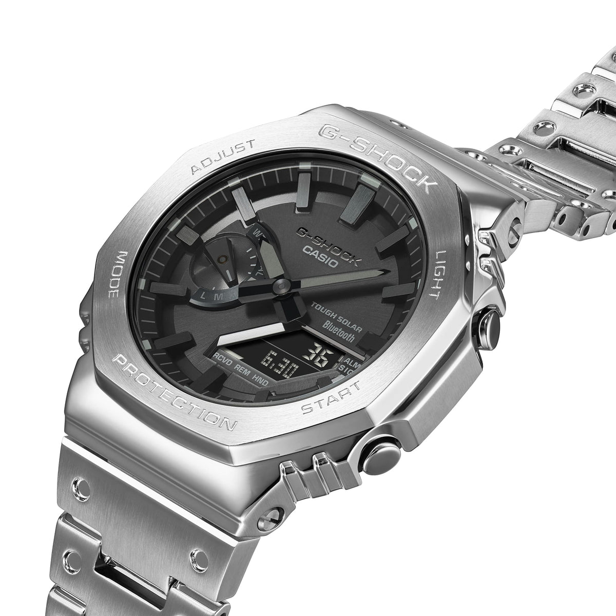 Casio G-Shock Full Metal Silver Stainless Steel Bluetooth Solar Men's Watch GM-B2100D-1A - view 2
