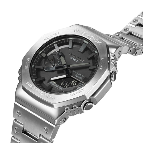 Casio G-Shock Full Metal Silver Stainless Steel Bluetooth Solar Men's Watch GM-B2100D-1A - view 2
