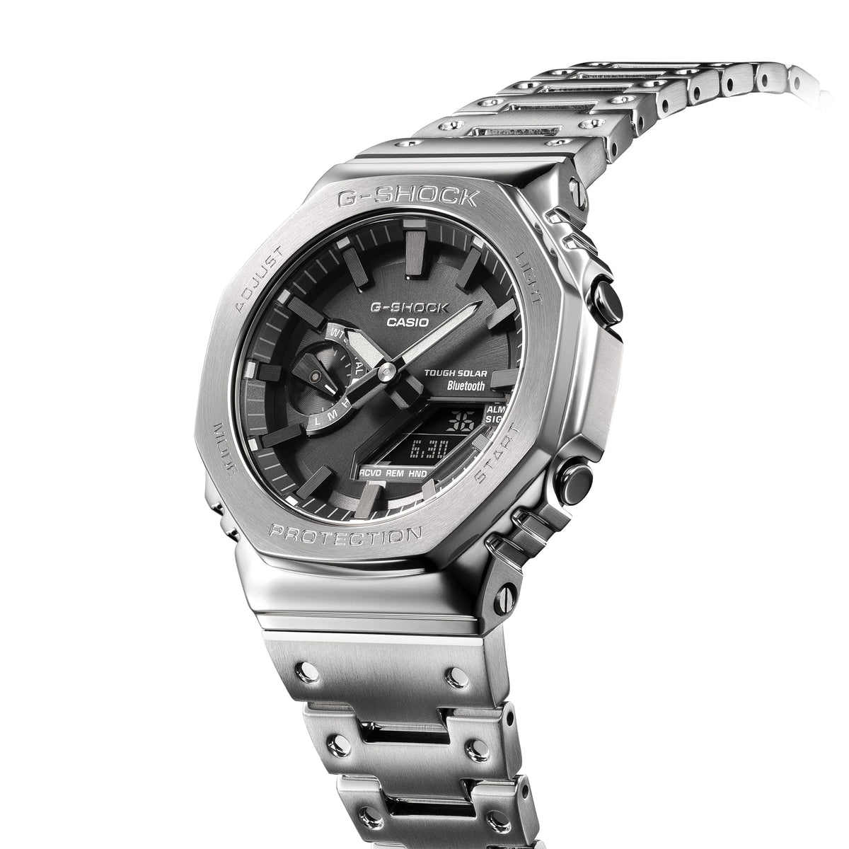 Casio G-Shock Full Metal Silver Stainless Steel Bluetooth Solar Men's Watch GM-B2100D-1A - view 5