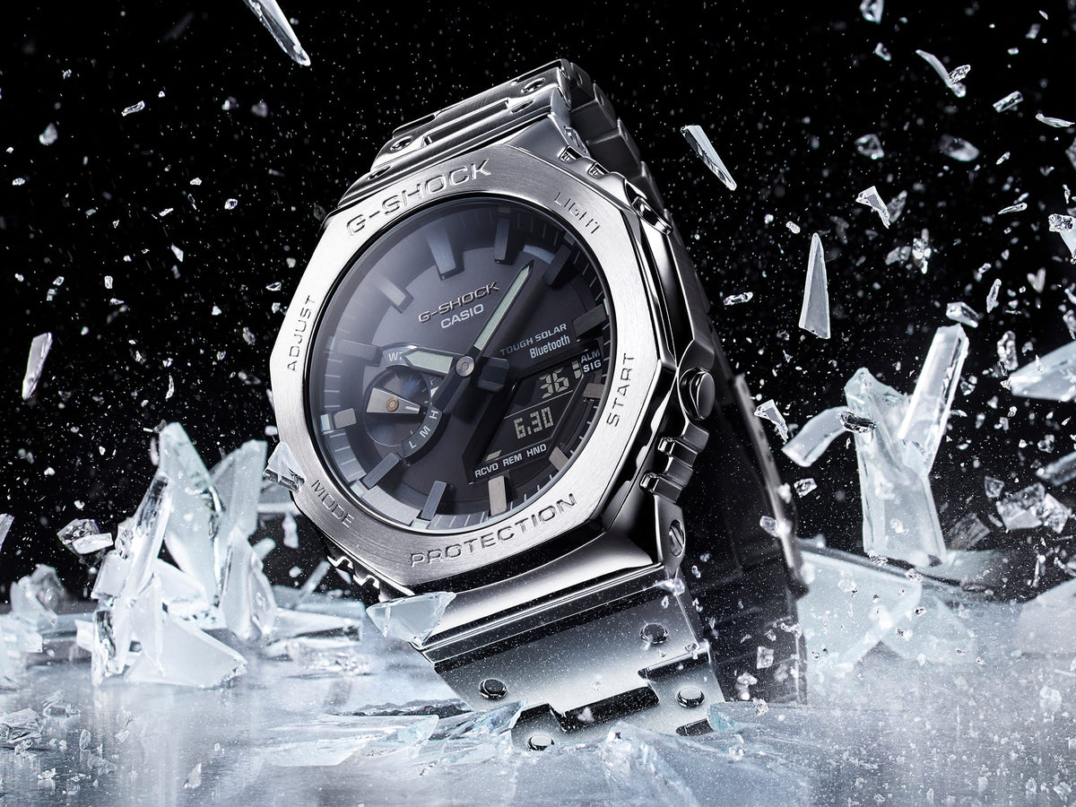 Casio G-Shock Full Metal Silver Stainless Steel Bluetooth Solar Men's Watch GM-B2100D-1A - view 3