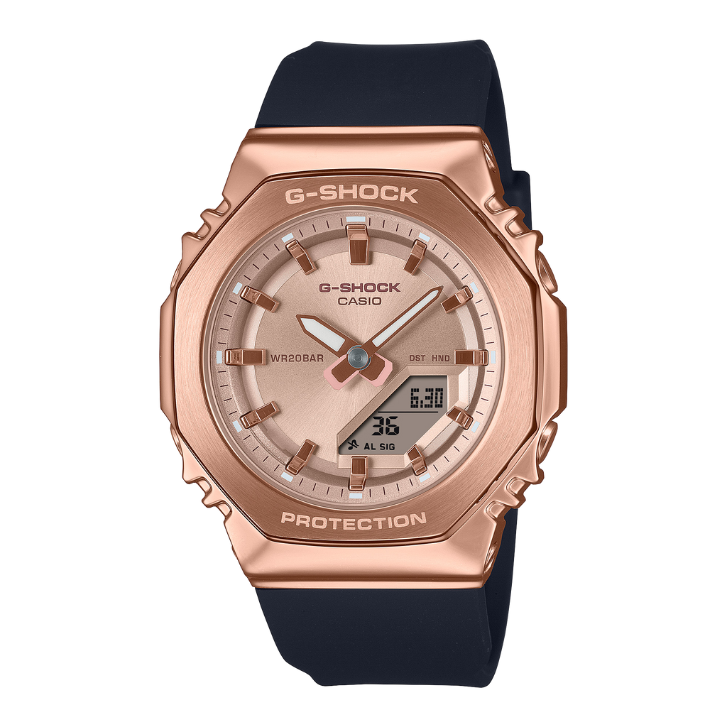 Casio G-Shock Rose Gold Dial Black Resin Strap Women's Watch GM-S2110PG-1A4 - view 1