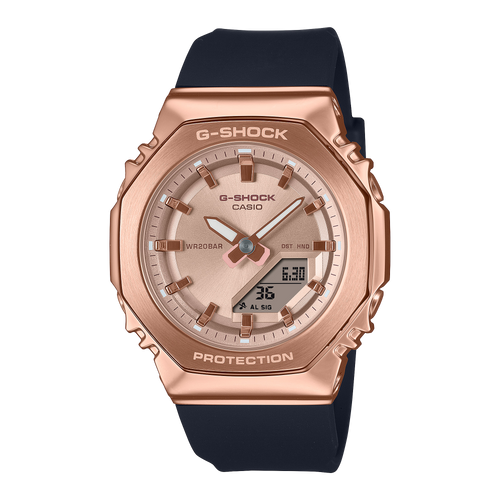 Casio G-Shock Rose Gold Dial Black Resin Strap Women's Watch GM-S2110PG-1A4 - view 1