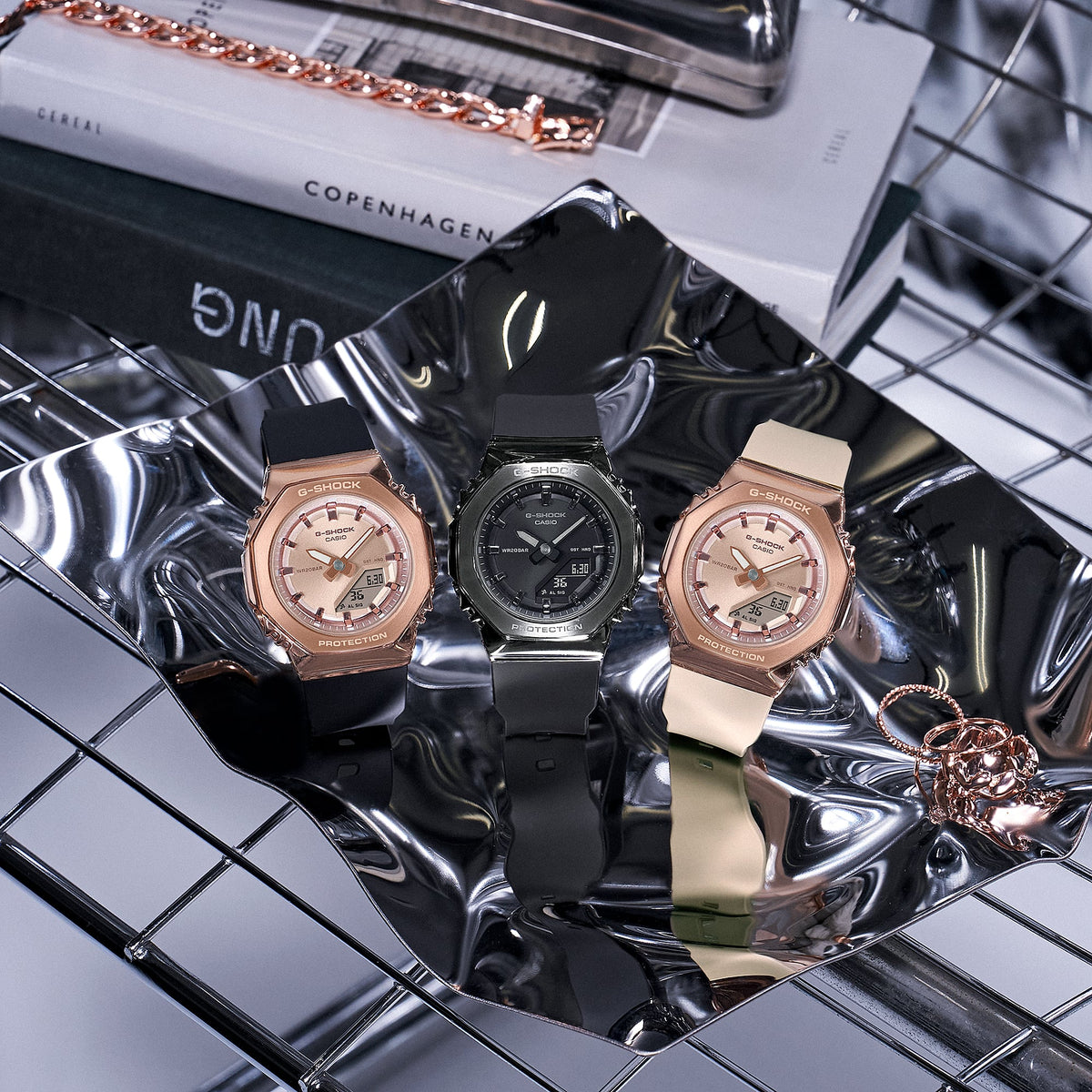 Casio G-Shock Rose Gold Dial Black Resin Strap Women's Watch GM-S2110PG-1A4 - view 4