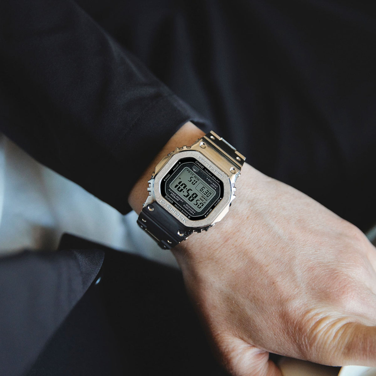 Casio G-Shock Full Metal Silver Stainless Steel Bluetooth Solar Men's Watch GMW-B5000D-1 - view 2