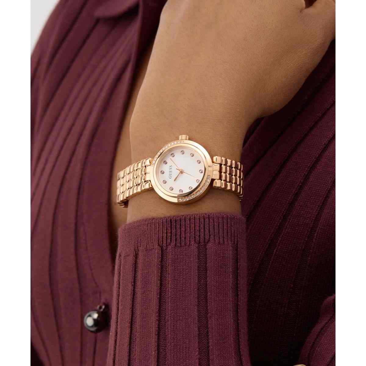 Guess Clara White Dial Rose Gold-Tone Stainless Steel Strap Women's Watch GW0930L3 - view 4