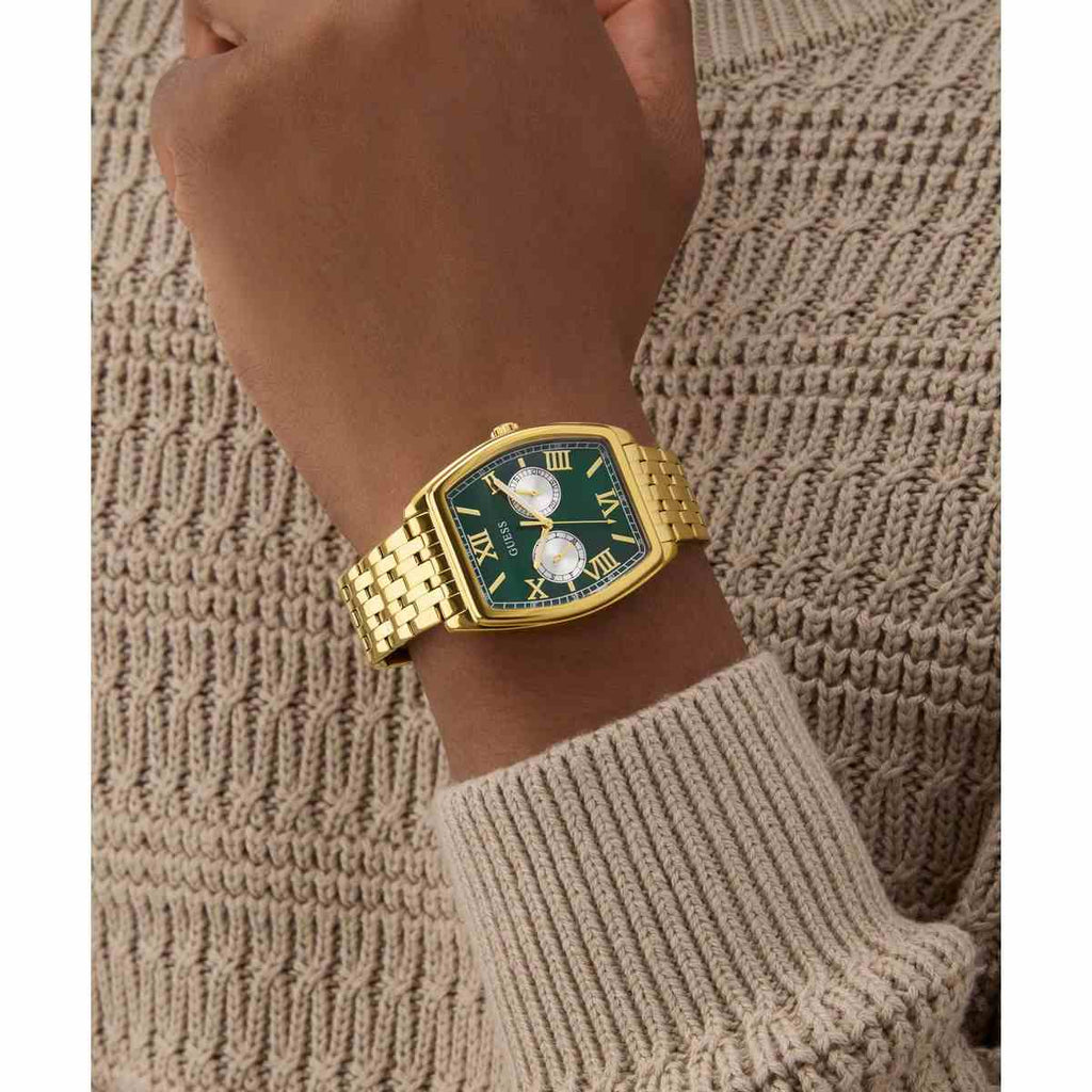 Guess Gabriel Green Dial Gold-Tone Stainless Steel Strap Men's Watch GW0975G2 - view 4