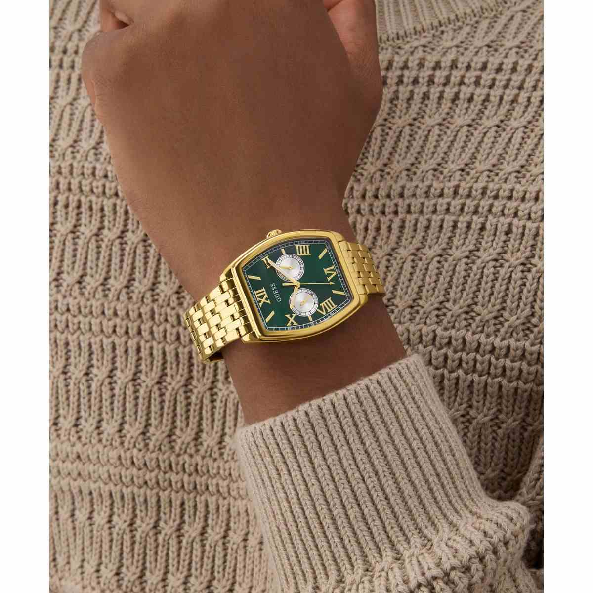 Guess Gabriel Green Dial Gold-Tone Stainless Steel Strap Men's Watch GW0975G2 - view 4