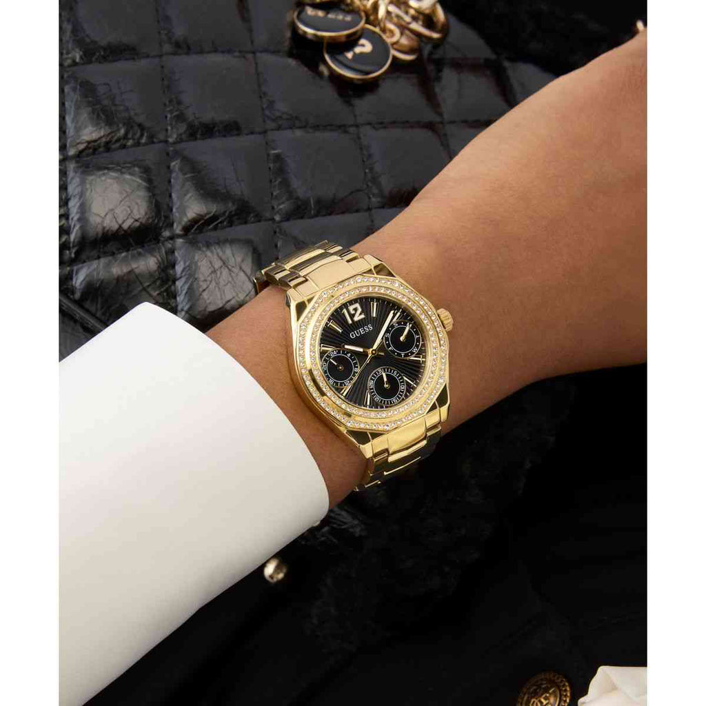 Guess Ritzy Black Dial Gold-Tone Stainless Steel Strap Women's Watch GW0685L4 - view 5