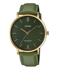 Casio Enticer Gold-Tone Case Leather Strap Men's Analog Watch MTP-VT01GL-3B - view 1