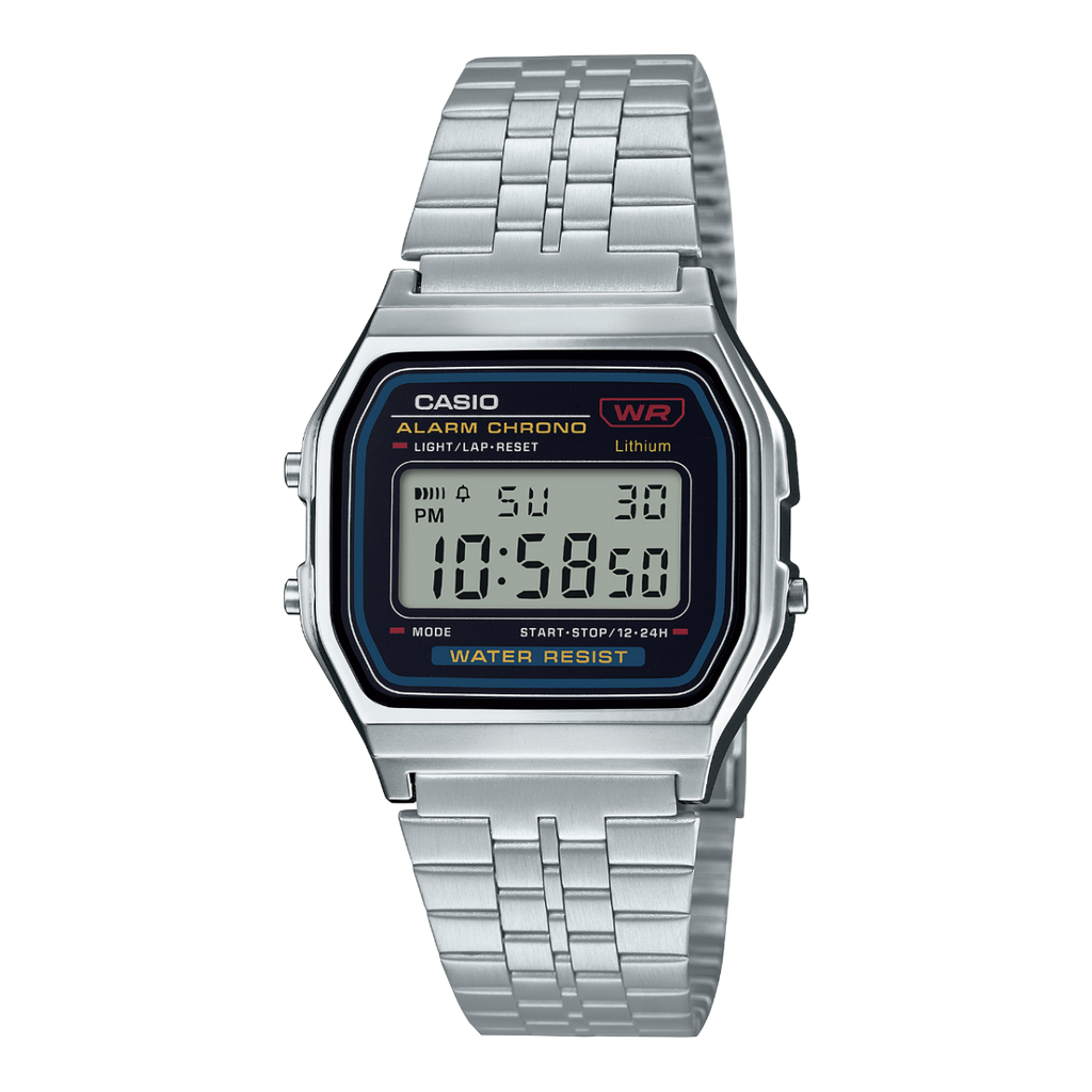 Casio Vintage Digital Silver Stainless Steel Strap Unisex Watch A159WA-N1 - view 1