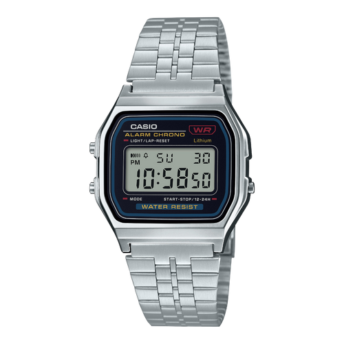 Casio Vintage Digital Silver Stainless Steel Strap Unisex Watch A159WA-N1 - view 1