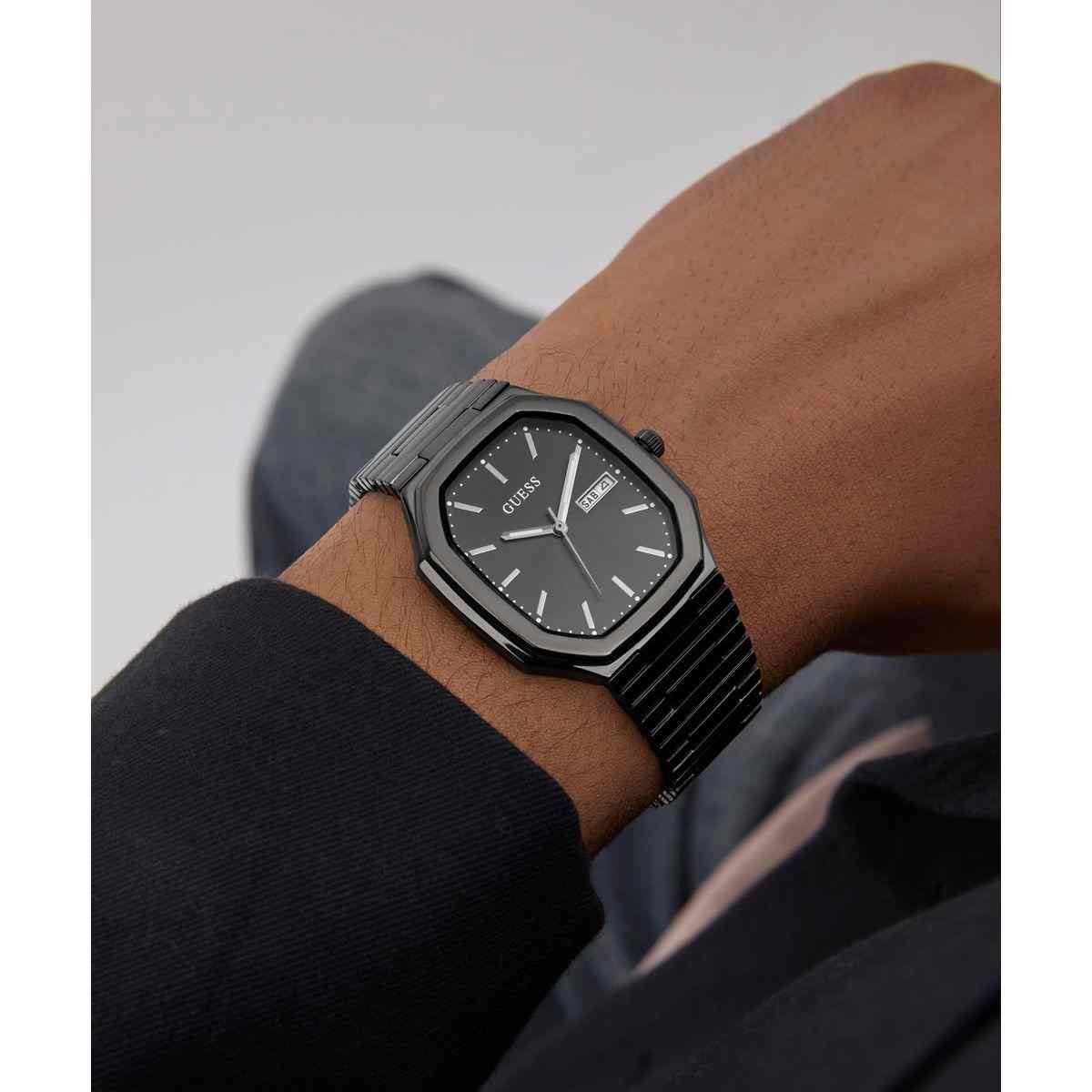 Guess Oliver Black Dial Black Stainless Steel Strap Men's Watch GW0978G4 - view 5