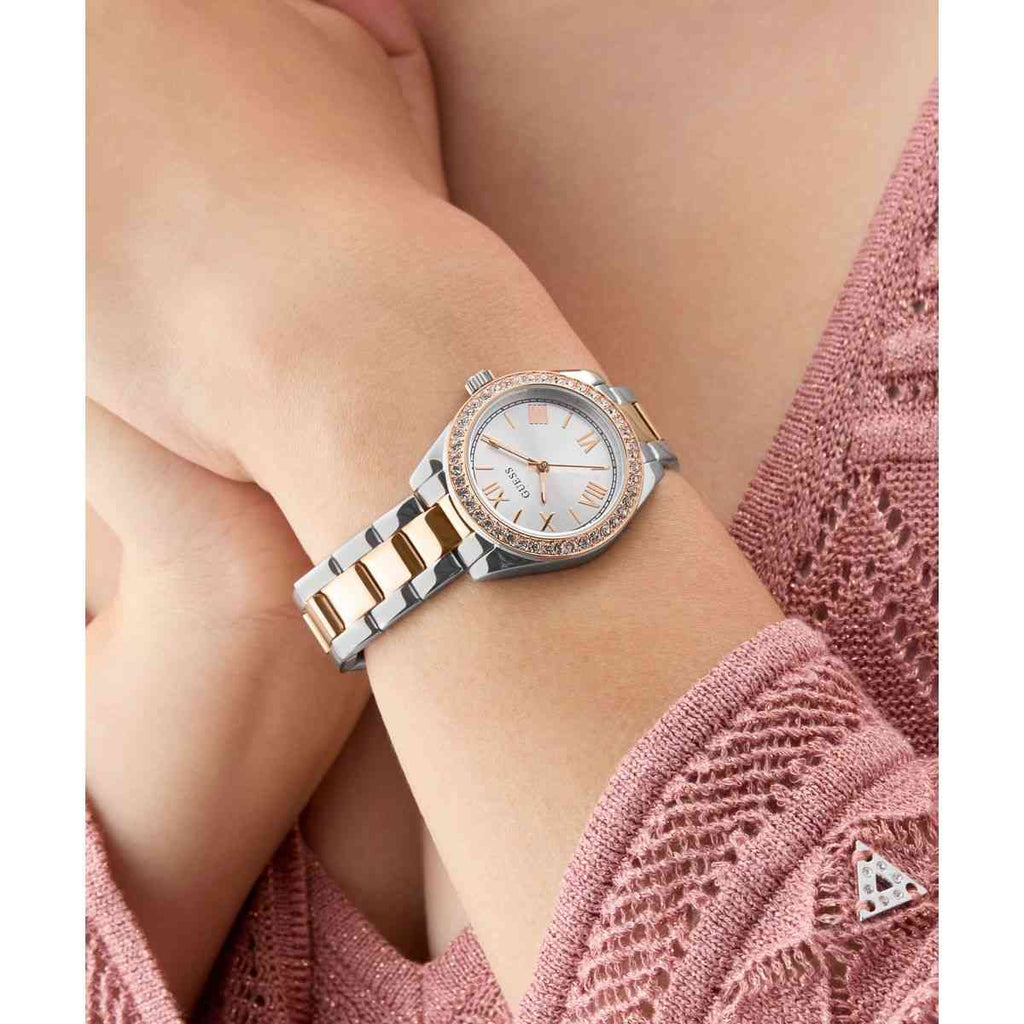 Guess Mini Luna Silver-Tone Dial Two-Tone Stainless Steel Strap Women's Watch GW0841L3 - view 5