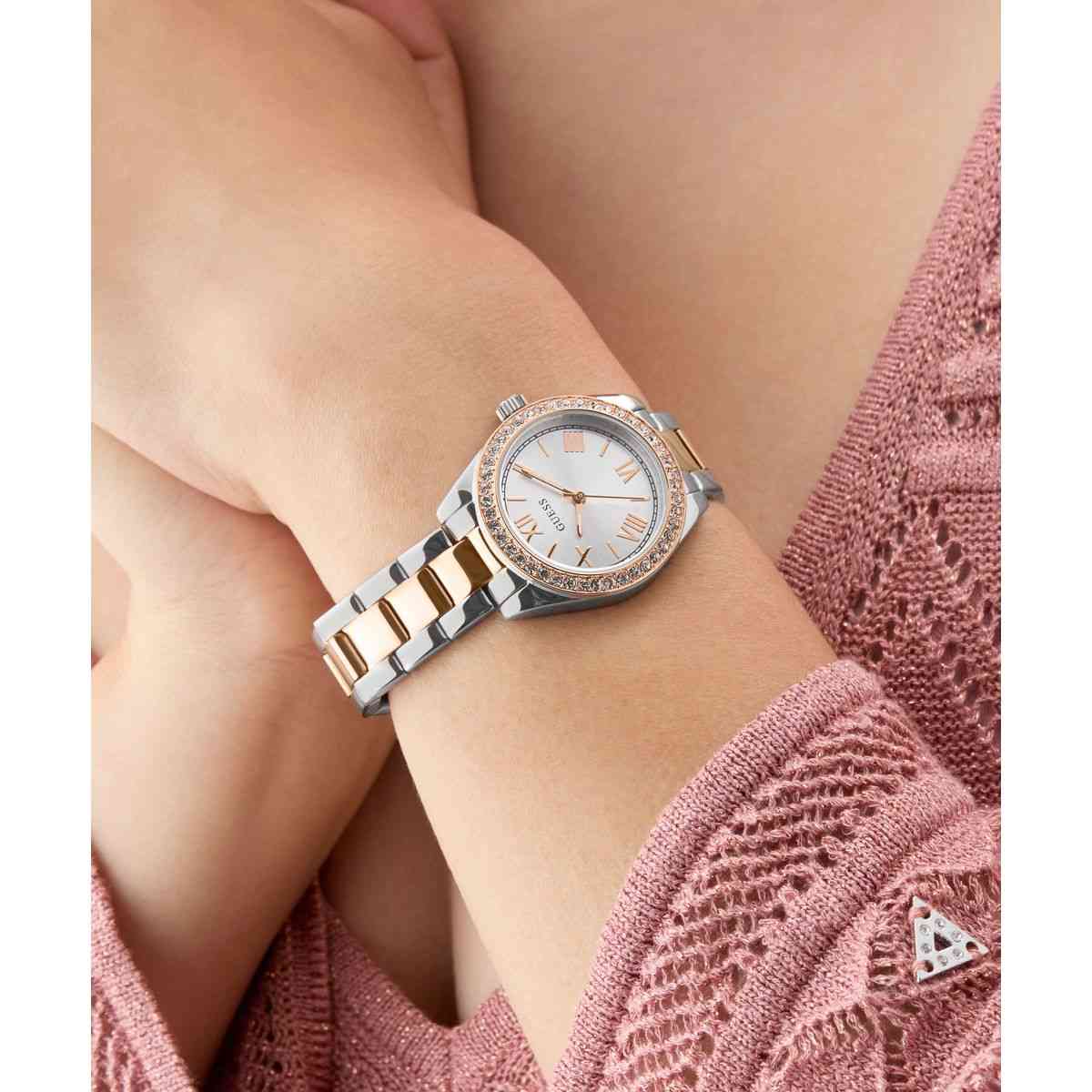 Guess Mini Luna Silver-Tone Dial Two-Tone Stainless Steel Strap Women's Watch GW0841L3 - view 5