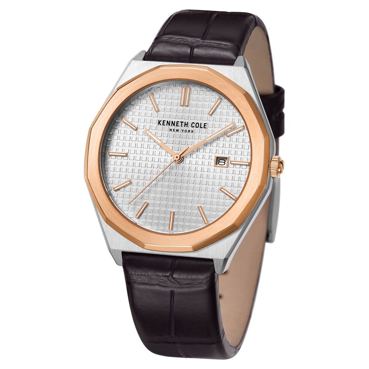Kenneth Cole Silver Dial Brown Leather Strap Men's Watch KCWGB2234210MN - view 2