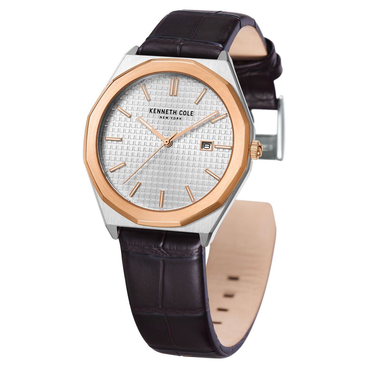 Kenneth Cole Silver Dial Brown Leather Strap Men's Watch KCWGB2234210MN - view 3