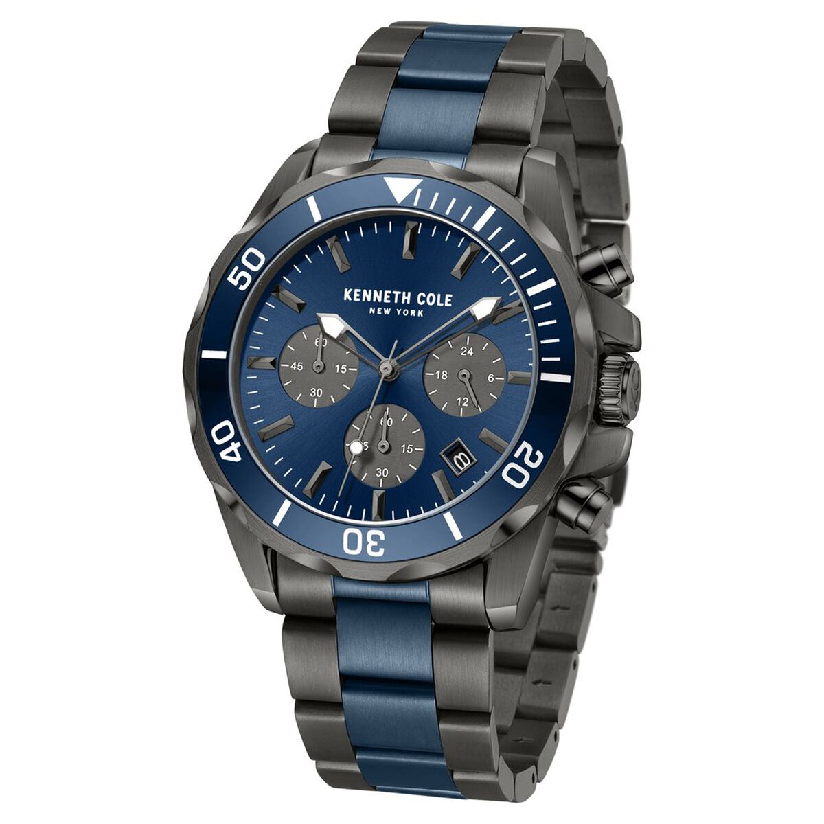 Kenneth Cole Blue Dial Two Tone Stainless Steel Strap Men's Watch NTKCWGI0027104MNW - view 2
