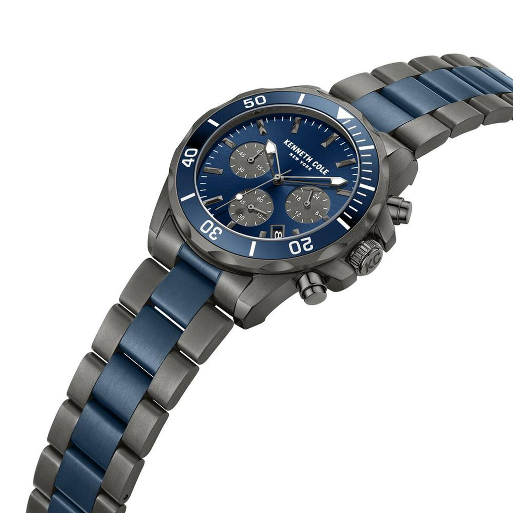Kenneth Cole Blue Dial Two Tone Stainless Steel Strap Men's Watch NTKCWGI0027104MNW - view 4
