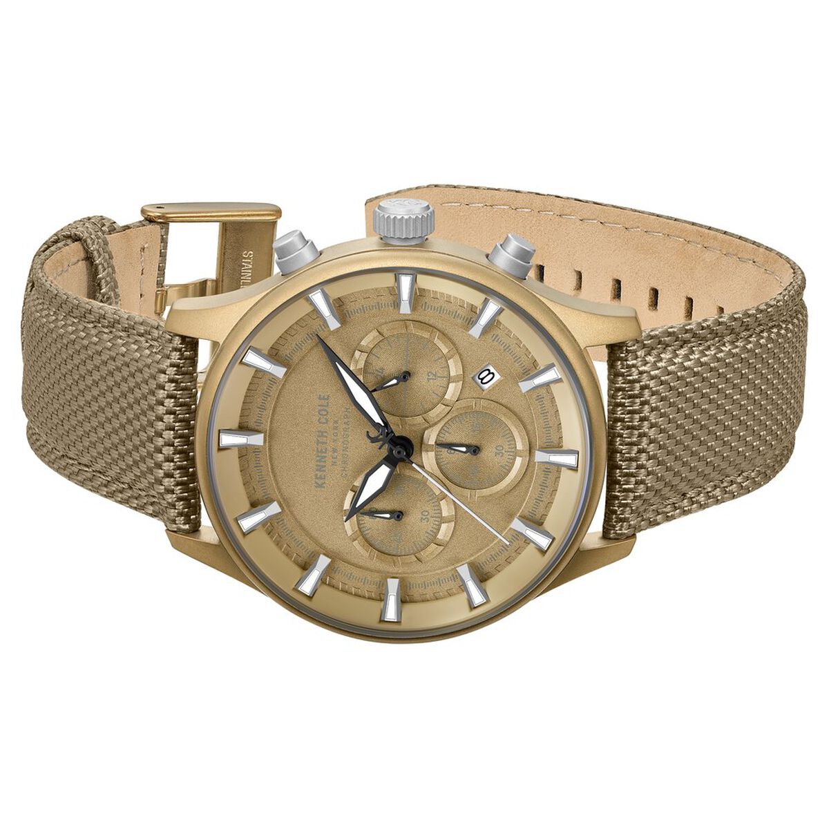 Kenneth Cole Khaki Dial Brown Nylon Strap Men's Watch KCWGO0058403MNW - view 3