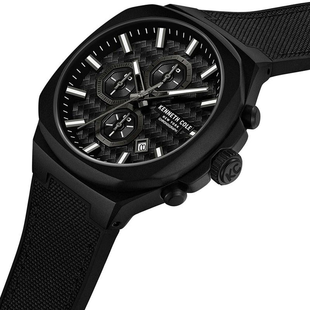 Kenneth Cole Black Dial Black Silicone Strap Men's Watch KCWGO0059603MN - view 3