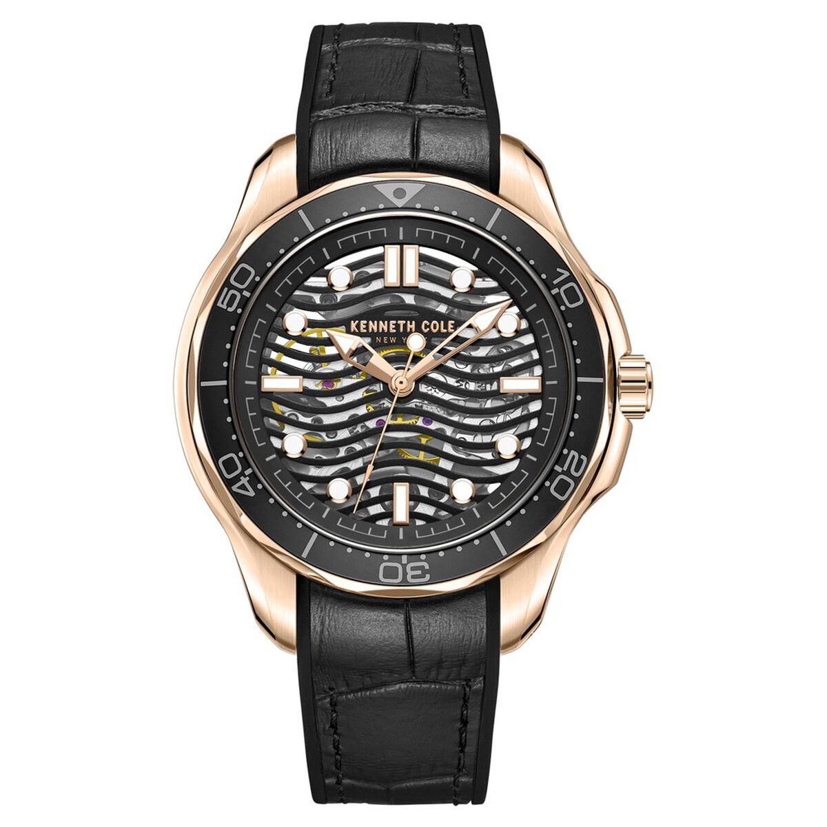 Kenneth Cole Black Dial Black Silicone Strap Men's Watch KCWGR2220901MN - view 1