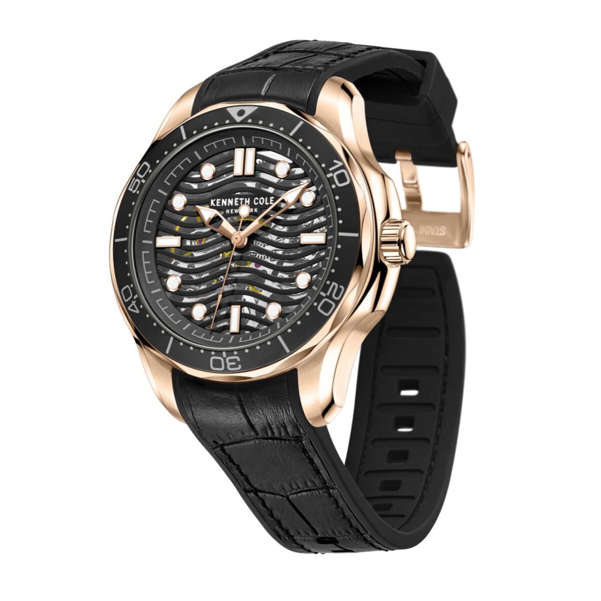 Kenneth Cole Black Dial Black Silicone Strap Men's Watch KCWGR2220901MN - view 3