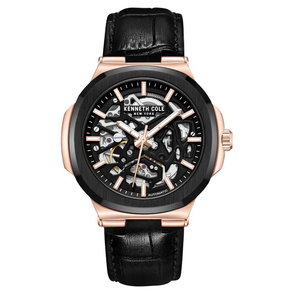 Kenneth Cole Black Dial Black Leather Strap Men's Watch KCWGX0046204MN - view 1