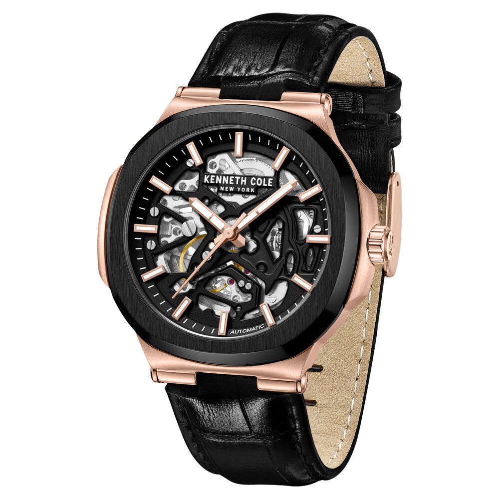 Kenneth Cole Black Dial Black Leather Strap Men's Watch KCWGX0046204MN - view 2