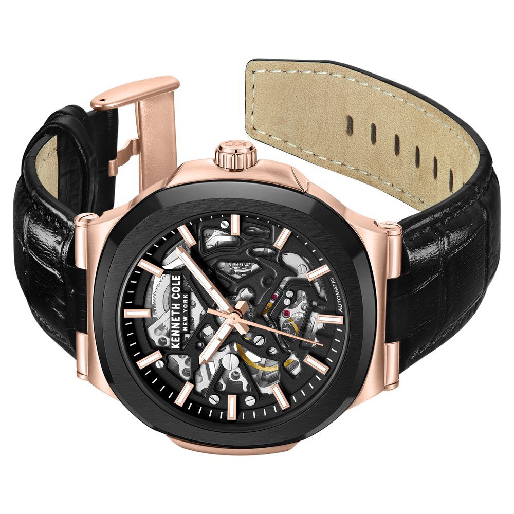 Kenneth Cole Black Dial Black Leather Strap Men's Watch KCWGX0046204MN - view 3
