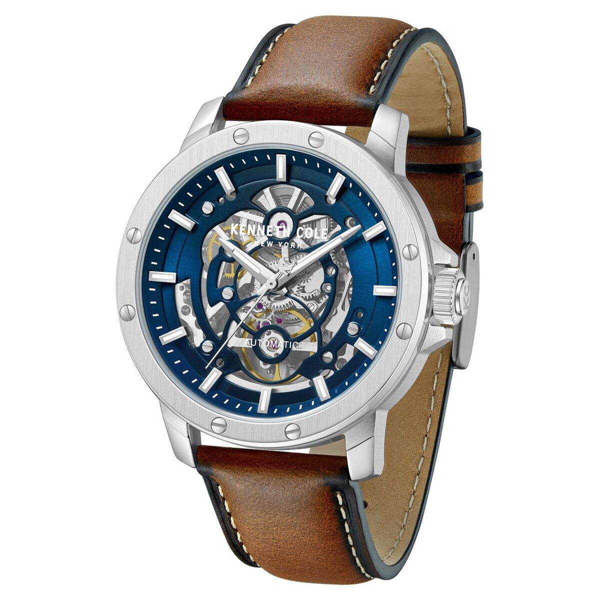 Kenneth Cole Blue Dial Brown Leather Strap Men's Watch KCWGX0088905MNW - view 2