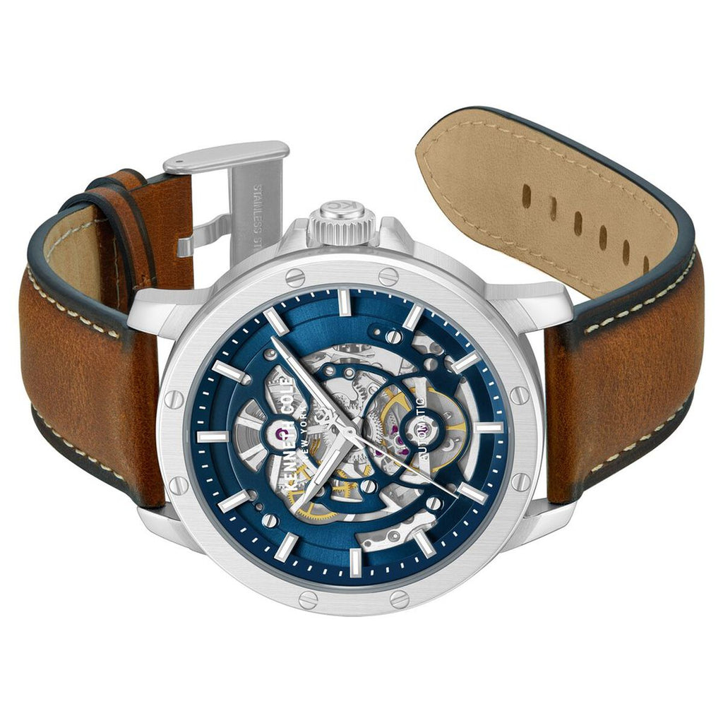 Kenneth Cole Blue Dial Brown Leather Strap Men's Watch KCWGX0088905MNW - view 3