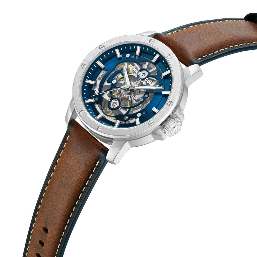 Kenneth Cole Blue Dial Brown Leather Strap Men's Watch KCWGX0088905MNW - view 4