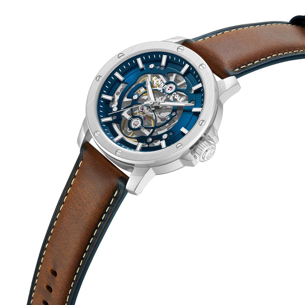 Kenneth Cole Blue Dial Brown Leather Strap Men's Watch KCWGX0088905MNW - view 4