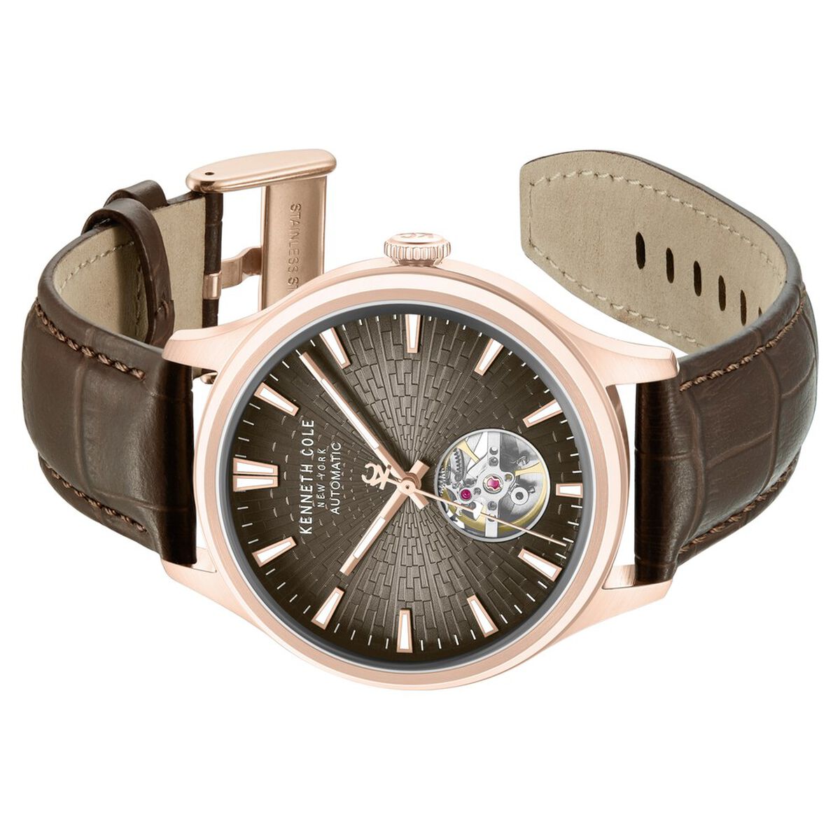 Kenneth Cole Brown Dial Brown Leather Strap Men's Watch KCWGX0098004MNW - view 3