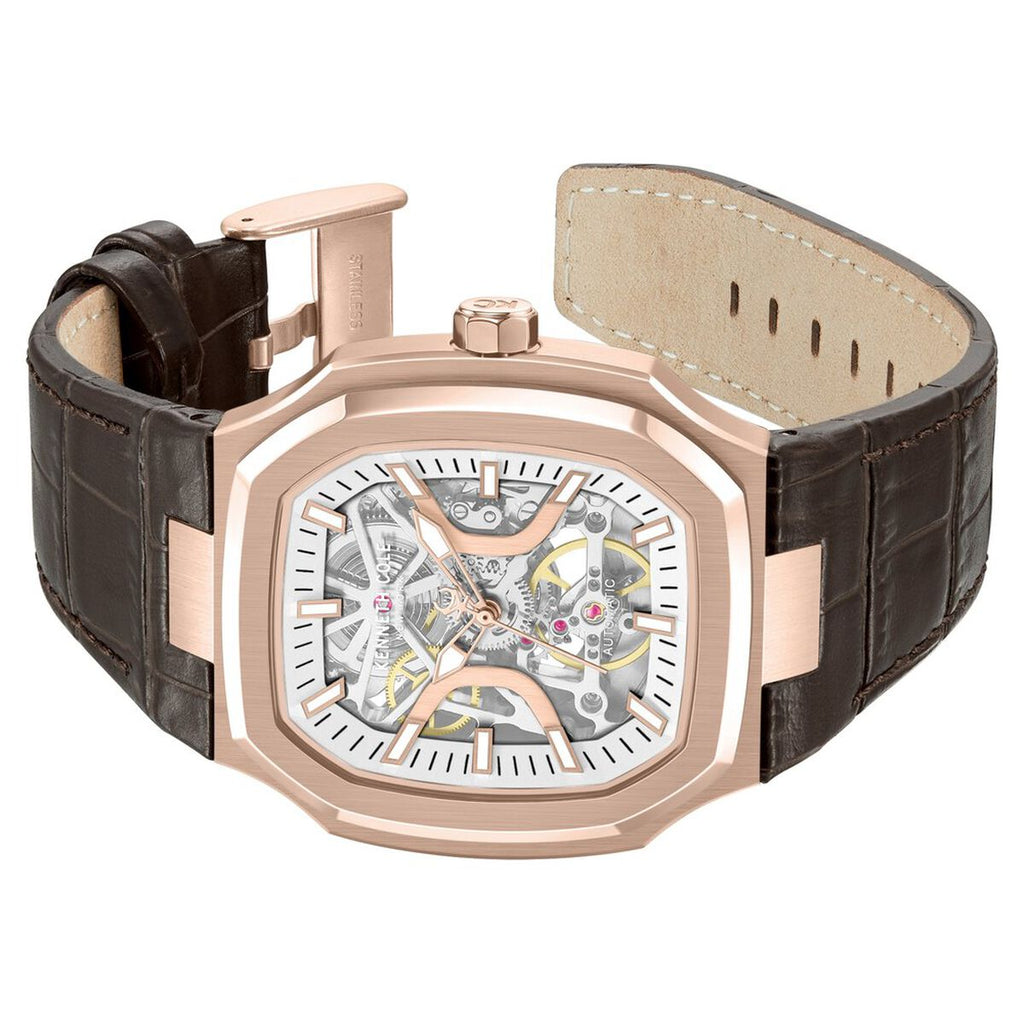 Kenneth Cole Silver Dial Brown Leather Strap Men's Watch KCWGX0099306MNW - view 3