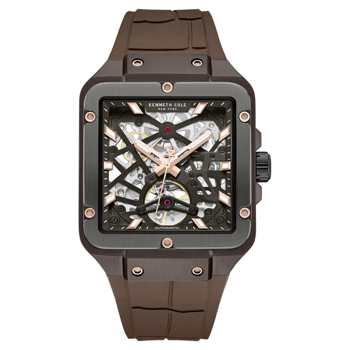 Kenneth Cole Brown Dial Brown Silicone Strap Men's Watch KCWGZ0065402MN - view 1