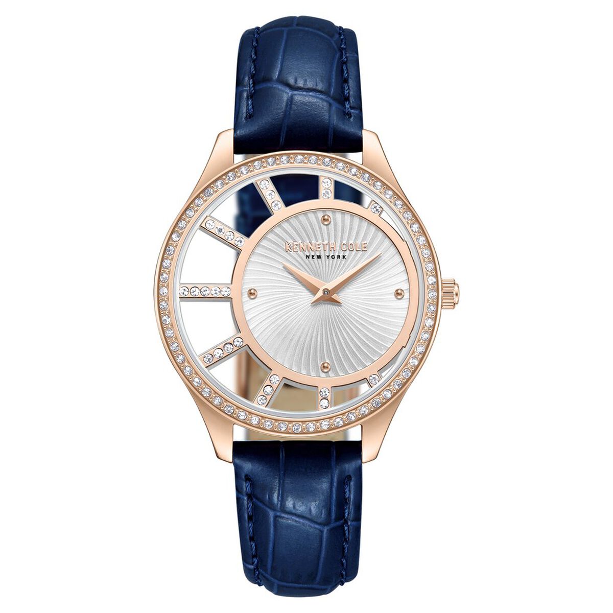 Kenneth Cole Silver Dial Blue Leather Strap Women's Watch KCWLA0061601LD - view 1