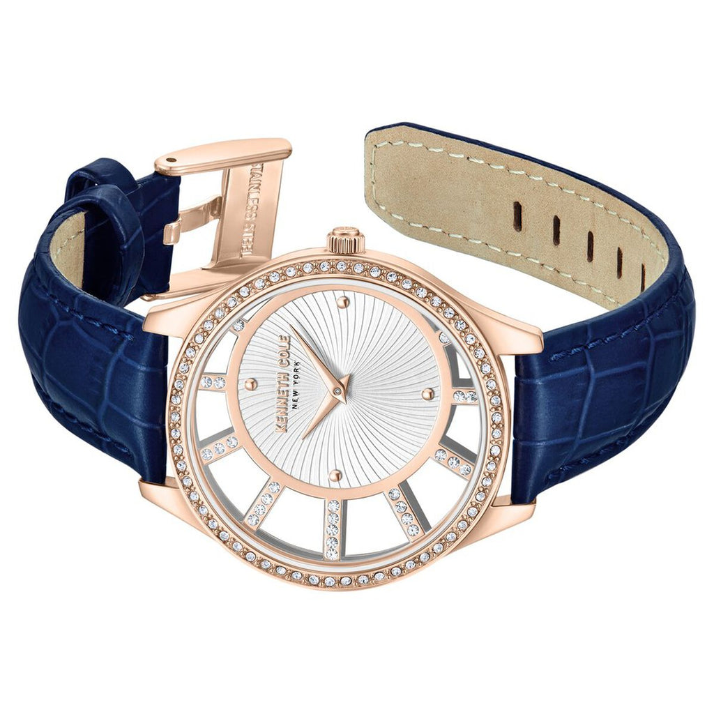Kenneth Cole Silver Dial Blue Leather Strap Women's Watch KCWLA0061601LD - view 4