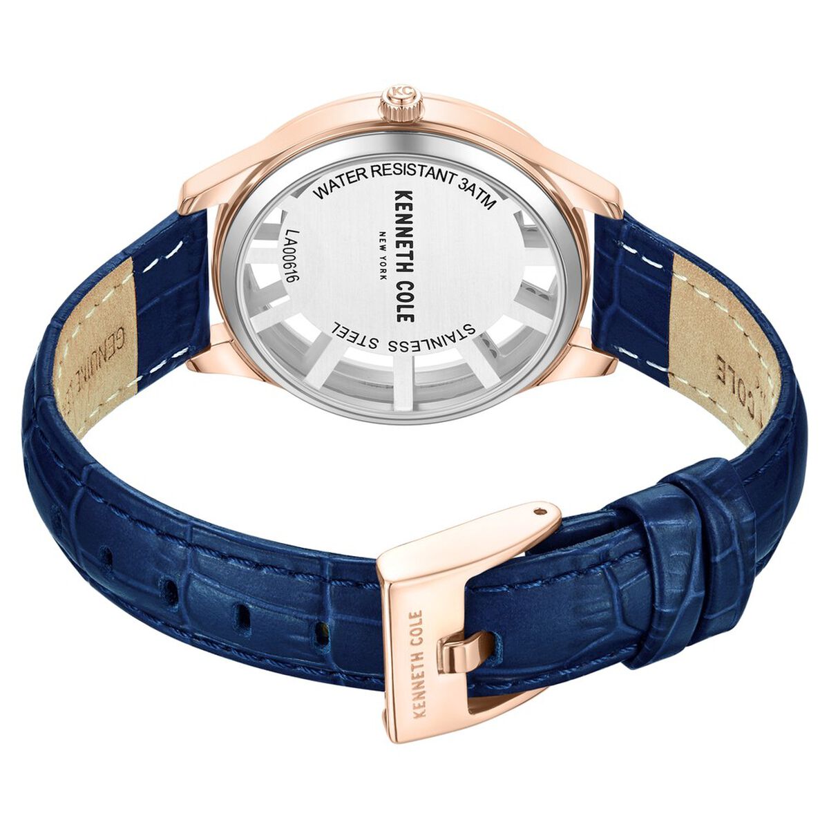 Kenneth Cole Silver Dial Blue Leather Strap Women's Watch KCWLA0061601LD - view 5