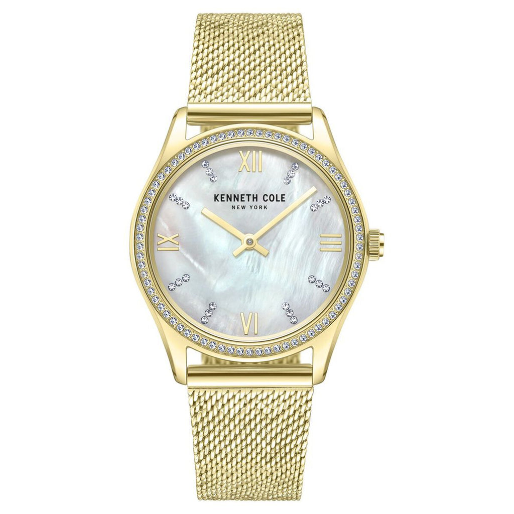 Kenneth Cole Mother of Pearl Dial Golden Stainless Steel Strap Women's Watch KCWLG0048303LD - view 1