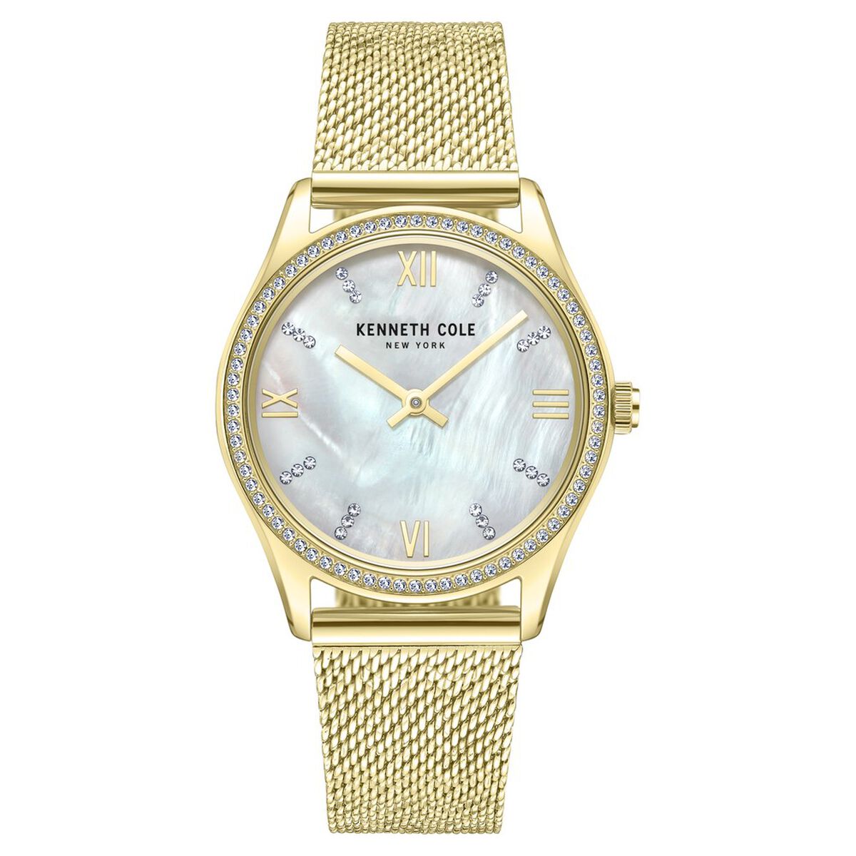 Kenneth Cole Mother of Pearl Dial Golden Stainless Steel Strap Women's Watch KCWLG0048303LD - view 1