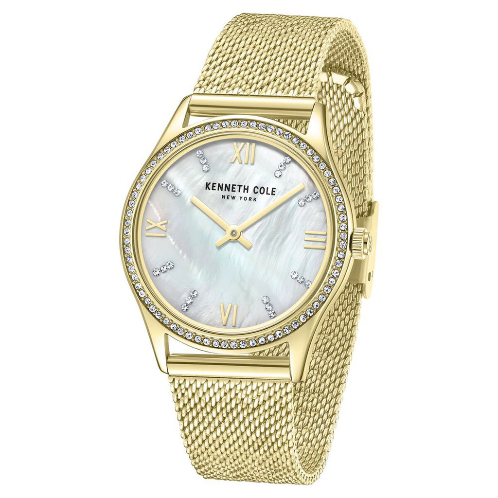 Kenneth Cole Mother of Pearl Dial Golden Stainless Steel Strap Women's Watch KCWLG0048303LD - view 2