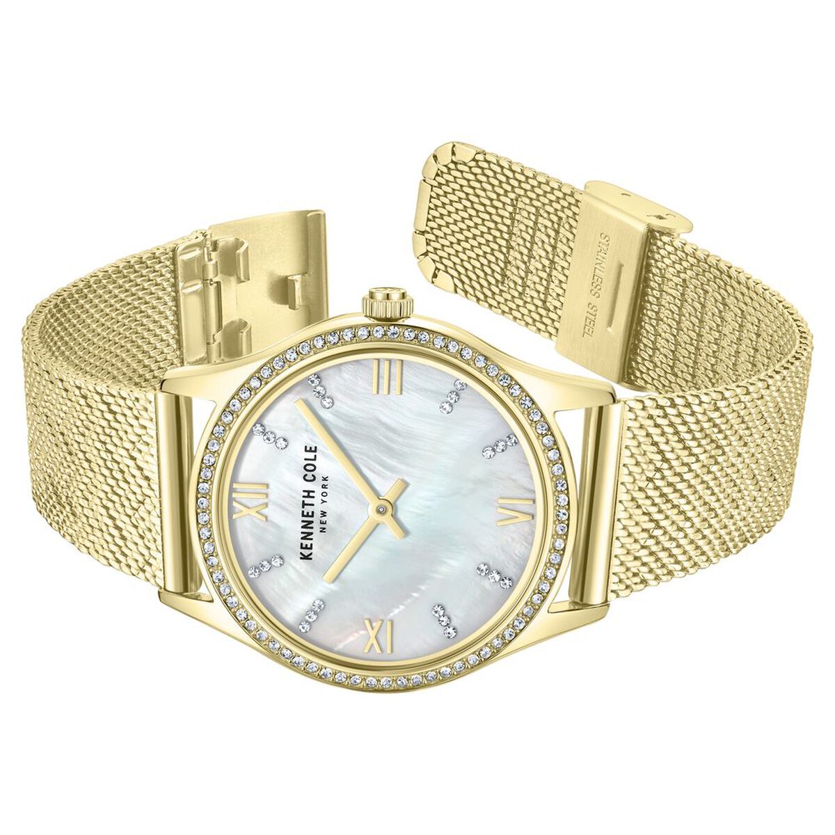 Kenneth Cole Mother of Pearl Dial Golden Stainless Steel Strap Women's Watch KCWLG0048303LD - view 3