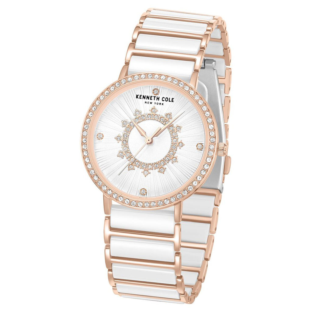 Kenneth Cole White Dial White Ceramic & Stainless Steel Strap Women's Watch NTKCWLG0062601LDW - view 2