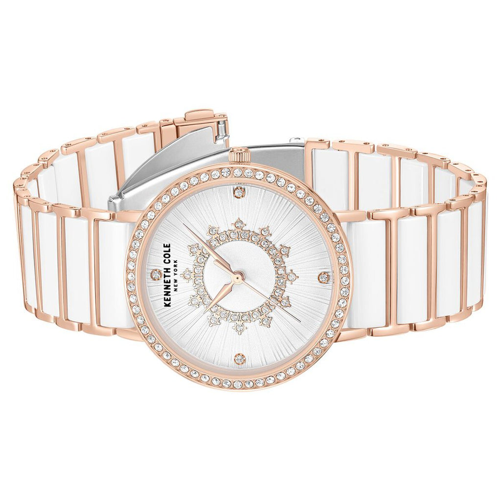Kenneth Cole White Dial White Ceramic & Stainless Steel Strap Women's Watch NTKCWLG0062601LDW - view 3