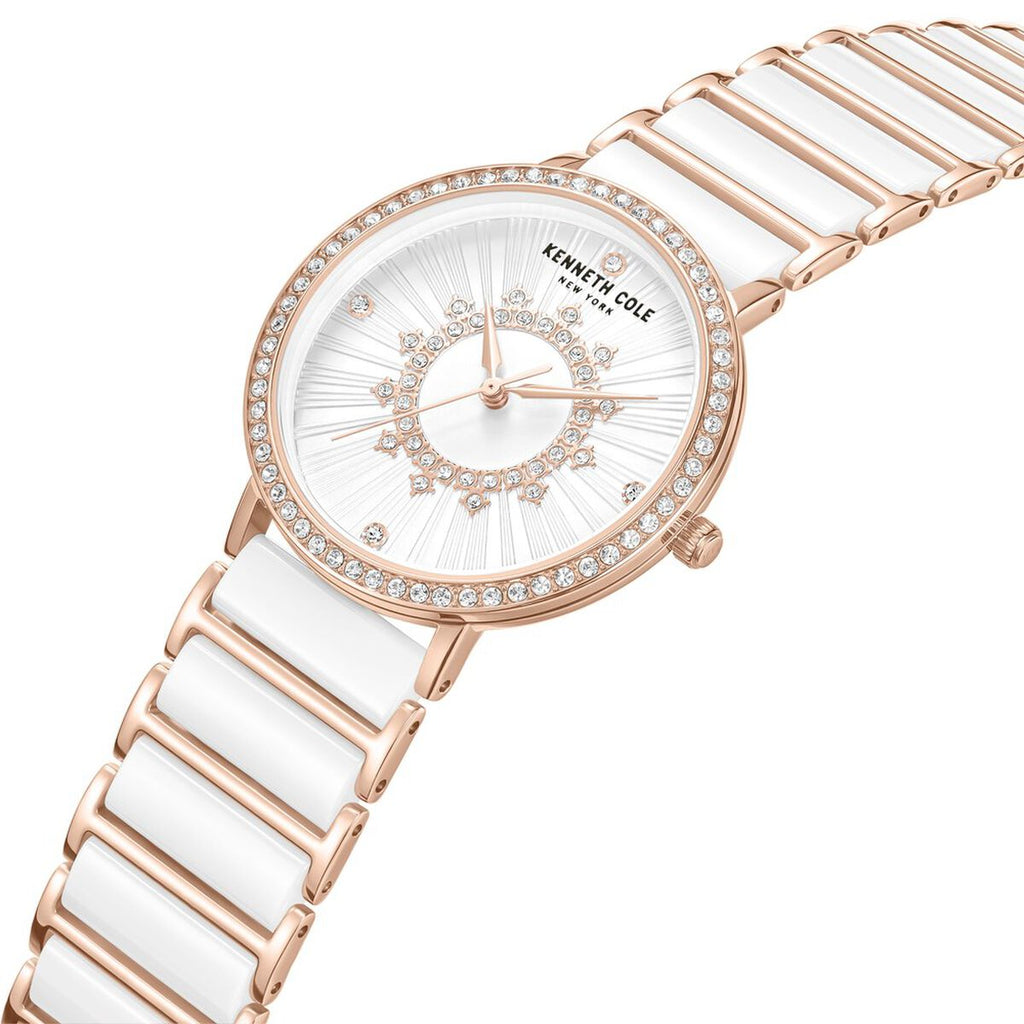 Kenneth Cole White Dial White Ceramic & Stainless Steel Strap Women's Watch NTKCWLG0062601LDW - view 4