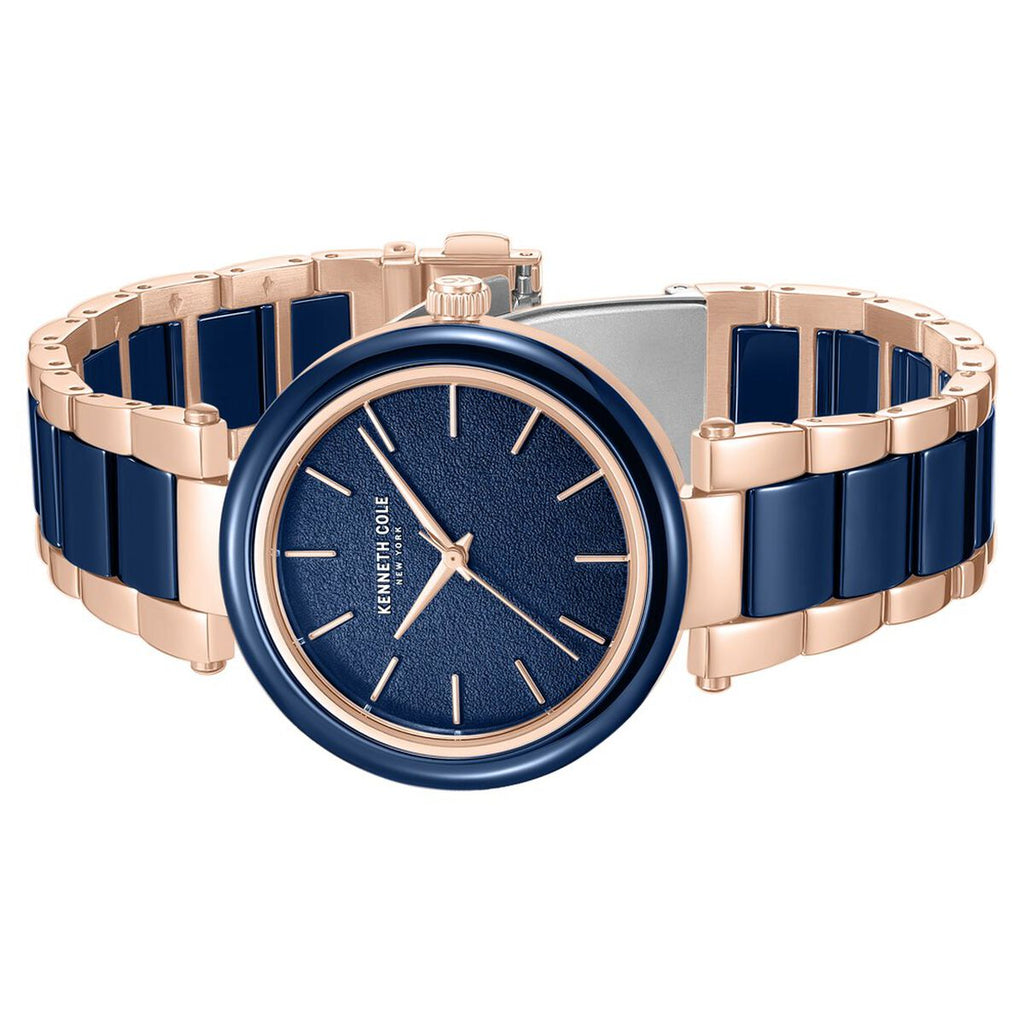 Kenneth Cole Blue Dial Blue Ceramic & Stainless Steel Strap Women's Watch KCWLG0062701LD - view 3