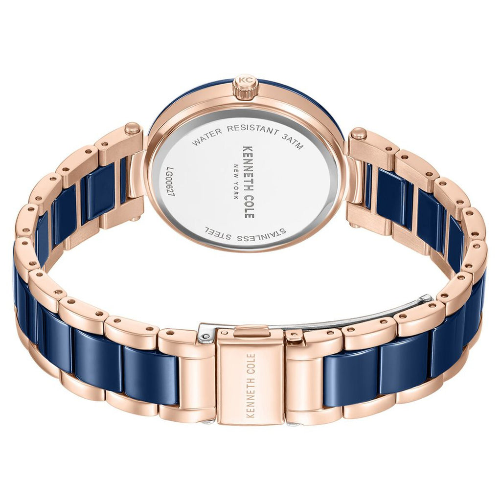Kenneth Cole Blue Dial Blue Ceramic & Stainless Steel Strap Women's Watch KCWLG0062701LD - view 5