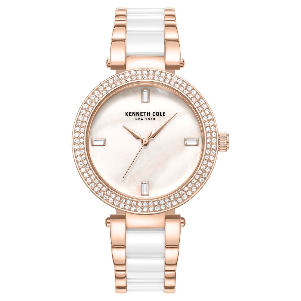 Kenneth Cole White Dial White Ceramic & Stainless Steel Strap Women's Watch KCWLG0062901LD - view 1